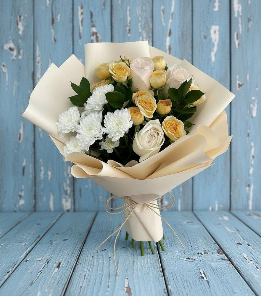 Букет цветов из: Розы и Хризантемы в Кимовске