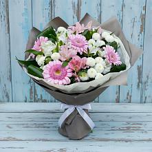 Букет цветов из:  Герберы, Альстромерии и Хризантемы #REPLACE_PRED# Кимовске