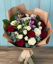 Букет цветов из:  Розы и Альстромерии в Кимовске