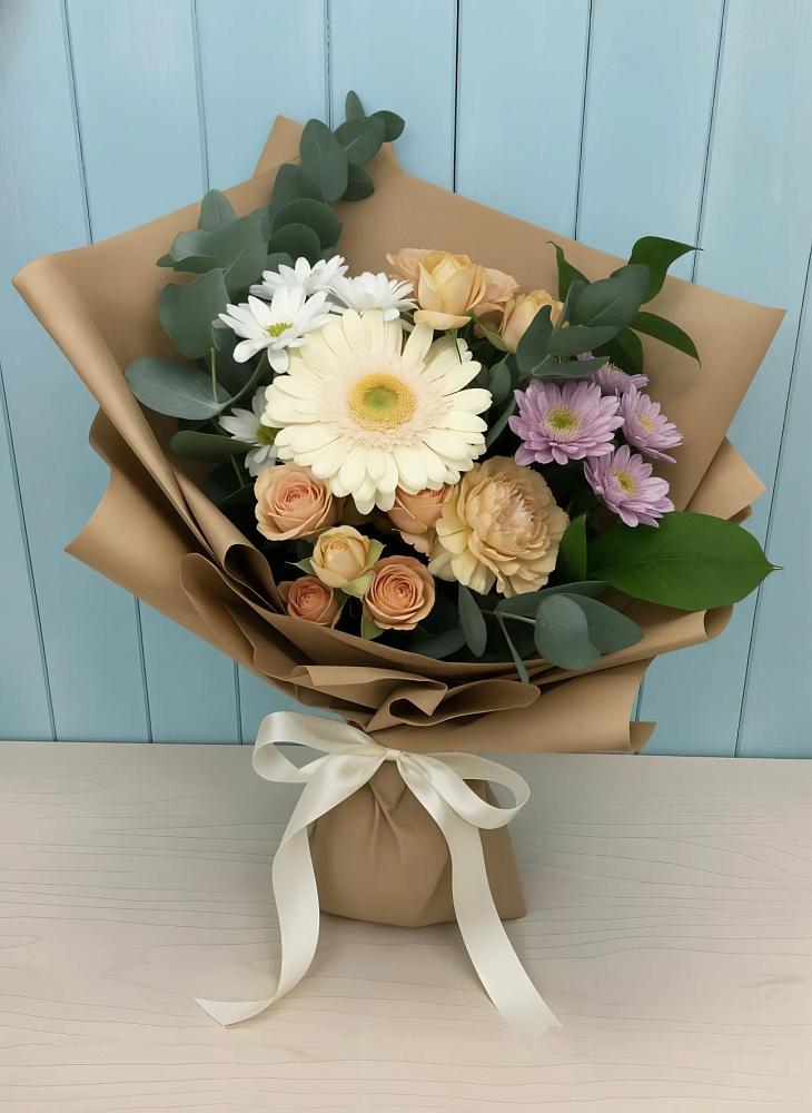 Букет цветов из: Герберы и Хризантемы в Кимовске
