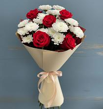 Букет цветов из:  Розы и Хризантемы #REPLACE_PRED# Кимовске