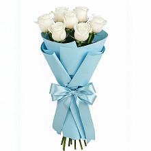 Букет 7 белых роз Проуд в Кимовске