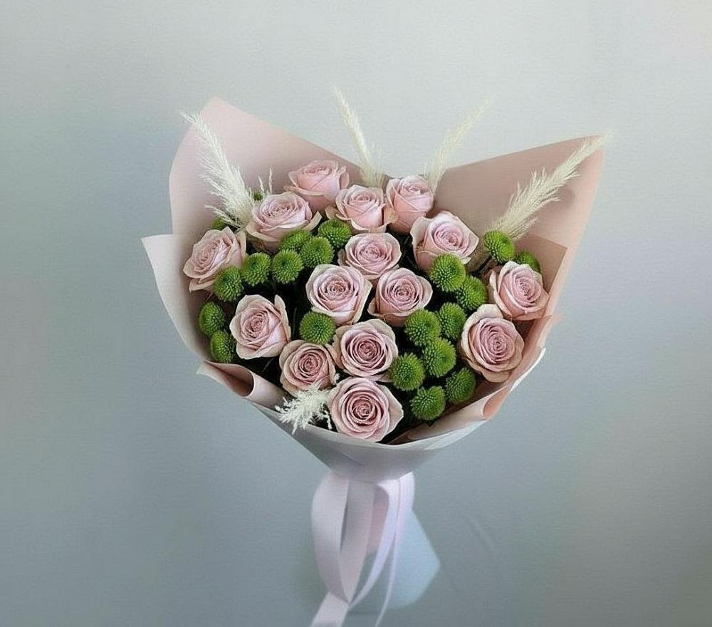 Букет цветов из: Розы и Хризантемы в Кимовске