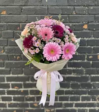 Букет цветов из:  Герберы и Хризантемы в Кимовске