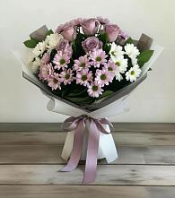 Букет цветов из:  Хризантемы и Розы в Кимовске
