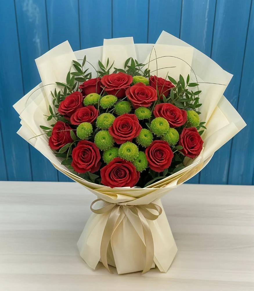 Букет цветов из: Розы и Хризантемы в Кимовске